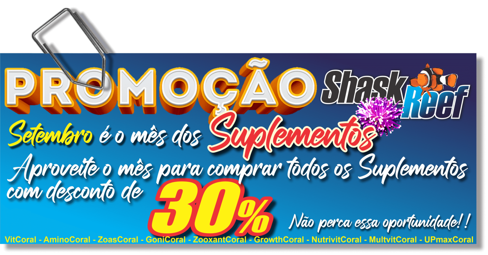 Promoção suplementos setembro ShaskReef